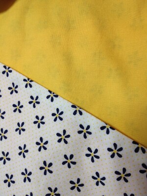 Yellow and Blue Floral Pattern Sunshine Polka Dot Full Apron - image1